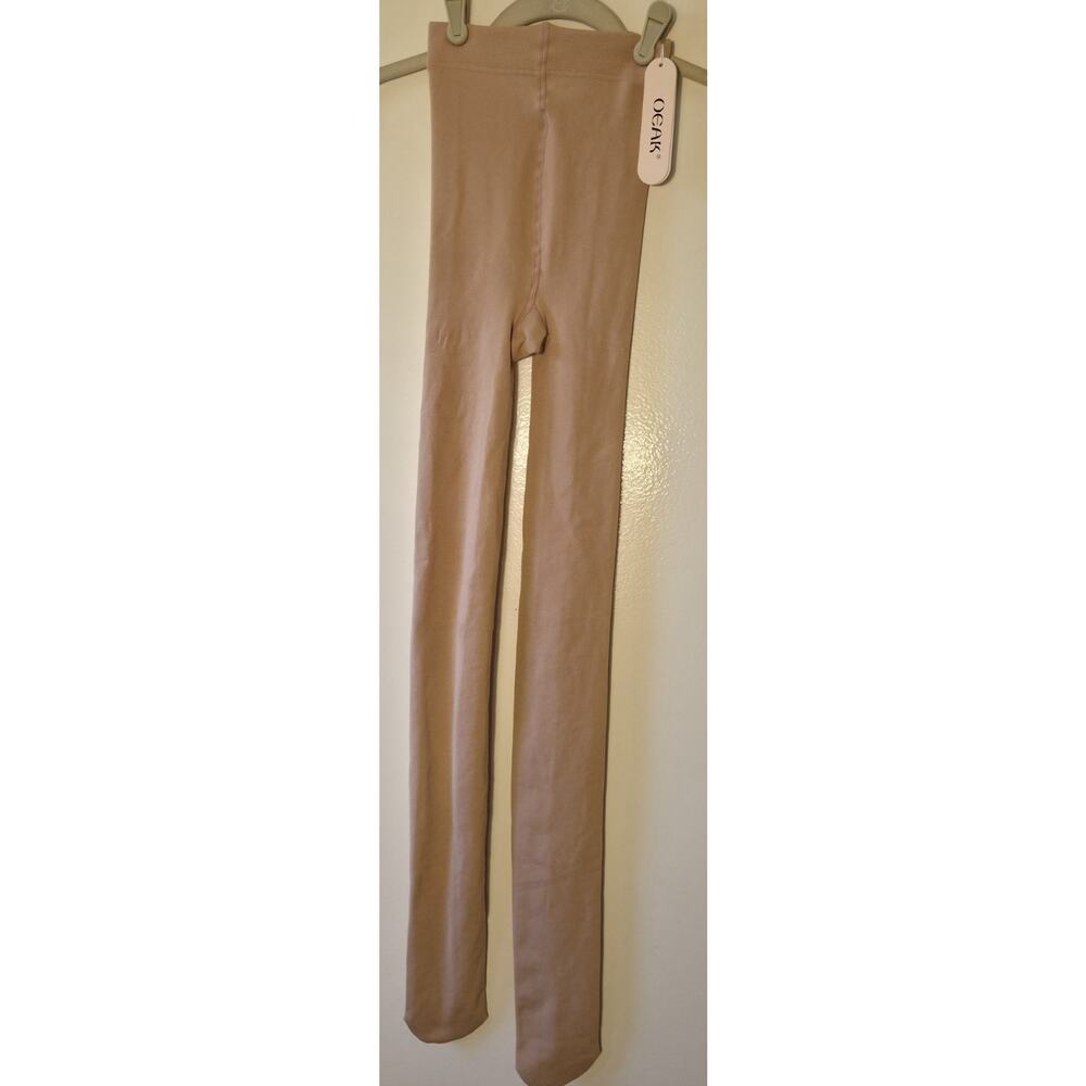 Oeak Lined Tights Tan Nude M/L Fleece Lined NWT Winter Thermal Stretch